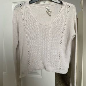 White V Neck Sweater